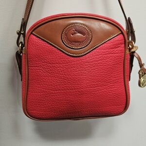 Dooney & Bourke Red and Brown AWL Crossbody Bag
